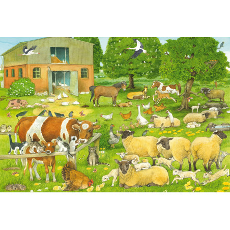 Schmidt Spiele Puzzle Tierkinder auf dem Bauernhof 100 T. | Nachhaltige Graspappe