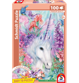 Schmidt Spiele Einhorn Puzzle – Sanfte Einhornschönheit | 100 T. (NATPAX Graspappe) (4001504565305)