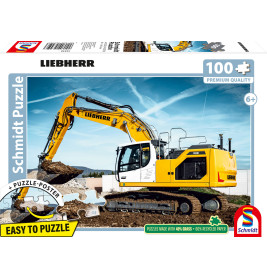Schmidt Spiele Kinderpuzzle Liebherr Raupenbagger R928 – 100 Teile ab 6 Jahre