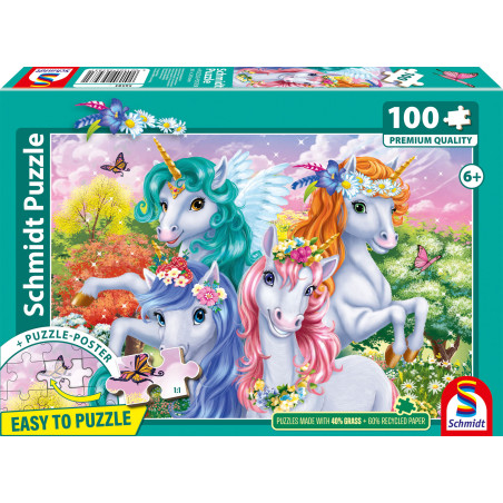 Selecta Kinderpuzzle 'Einhorn-Schnappschuss' – 100 zauberhafte Teile für Einhorn-Fans