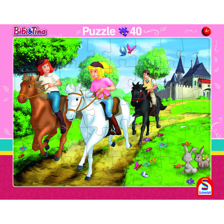 Schmidt Spiele Bibi und Tina Rahmenpuzzle Set – 24 & 40 Teile für Fans ab 3 Jahren