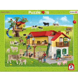 Schmidt Spiele Schleich Rahmenpuzzle Set – 16 + 24 Teile für Tierfreunde