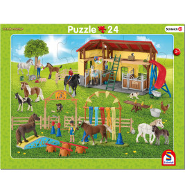 Schmidt Spiele Schleich Rahmenpuzzle Set – 16 + 24 Teile für Tierfreunde