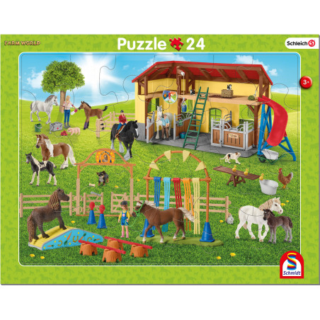 Schmidt Spiele Schleich Rahmenpuzzle Set – 16 + 24 Teile für Tierfreunde