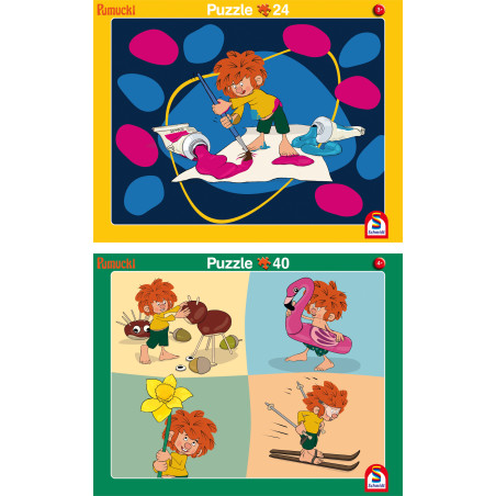 Selecta Puzzle 2er-Set Pumuckl – 24 & 40 Teile für Kinder ab 4 Jahren