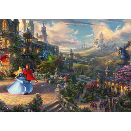 Schmidt Spiele Disney Thomas Kinkade Puzzle: Dornröschen 1000 Teile – Dancing in The Enchanted Light
