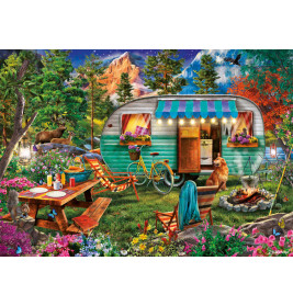 Schmidt Spiele Puzzle Camper-Romantik | 500 Teile | Hohe Qualität | Entspannender Zeitvertreib