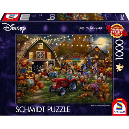 Schmidt Spiele – Kinkade Disney: Mickey & Minnie Pumpkin Festival 1000-Teile Puzzle (ab 8 J.)