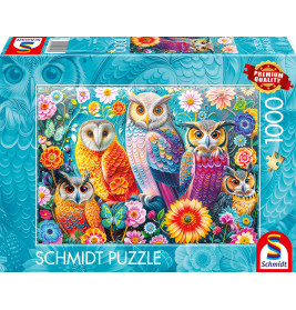 Selecta Puzzle 'Eulen und Blumen' – 1000 Teile für Naturliebhaber