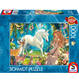 Selecta Puzzle 'Einhorn & Blütenprinzessin' – 1000 Teile Märchenwelt