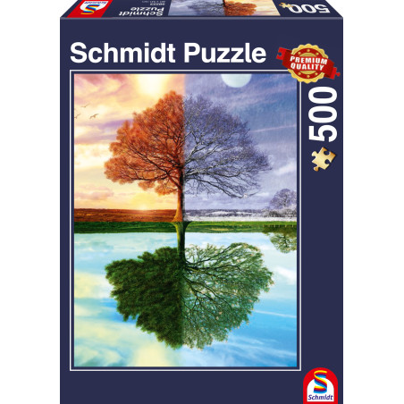 Schmidt Spiele Puzzle Jahreszeiten-Baum: 500 Teile für Natur- & Puzzle-Freunde | Ab 12 Jahren
