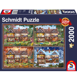 Schmidt Spiele Puzzle Jahreszeiten-Haus – 2000 Teile Premium Qualität