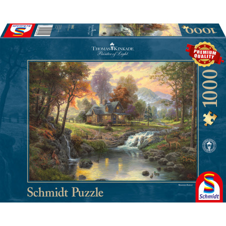 Schmidt Spiele Thomas Kinkade Puzzle: Holzhaus am Bach – 1000 Teile