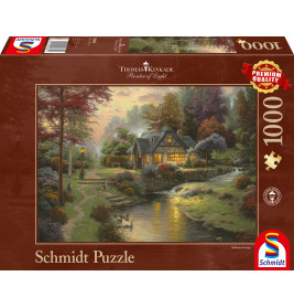 Schmidt Spiele Puzzle 1000 Teile: Thomas Kinkade 'Friedliche Abendstimmung' - Entspannung pur