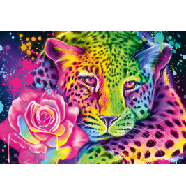 Schmidt Spiele Puzzle Neon Regenbogen-Leopard von Sheena Pike, 1000 Teile