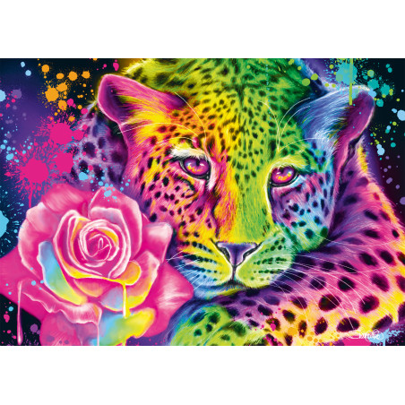 Schmidt Spiele Puzzle Neon Regenbogen-Leopard von Sheena Pike, 1000 Teile