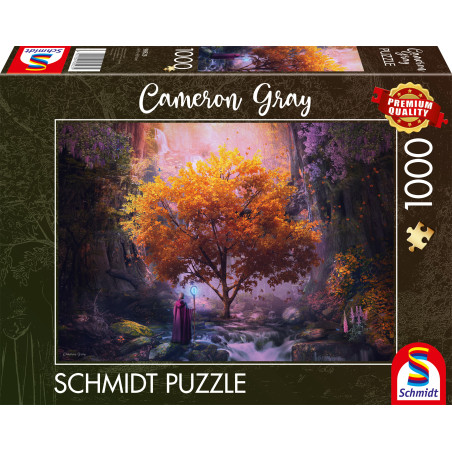 SCHMIDT Spiele Puzzle Waldeszauber 1000 Teile - Magier & Goldener Baum
