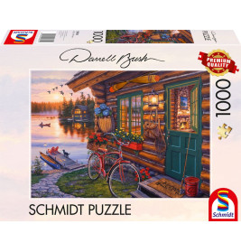 Schmidt Spiele Puzzle 'Seehütte mit Fahrrad' von Darrel Bush 1000 Teile (58531)