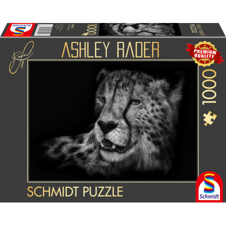 Schmidt Spiele Puzzle 1000 Teile: Gepard Schwarz-Weiß – Schnelligkeit & Anmut | 58542