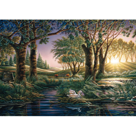 Redlin Puzzle Morgenzauber am Teich 1000 Teile – Entspannung & Harmonie