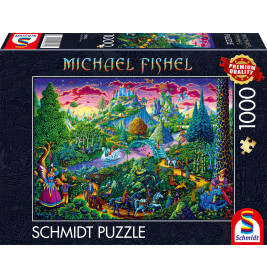 Selecta Puzzle 1000 Teile M. Fishel: Fantastische Märchenwelt – Magische Reise erleben!