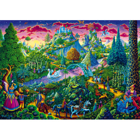 Selecta Puzzle 1000 Teile M. Fishel: Fantastische Märchenwelt – Magische Reise erleben!