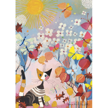 Selecta Puzzle 1000 Teile Rosina Wachtmeister: Gestreiftes Kätzchen – Kunstvoll entspannen!