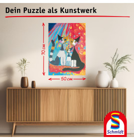 Selecta Puzzle Rosina Wachtmeister 'Glückliche Katze' – Farbenfrohes Katzenmotiv 1000 Teile