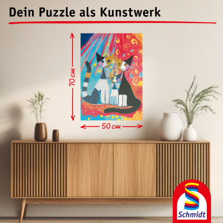 Selecta Puzzle Rosina Wachtmeister 'Glückliche Katze' – Farbenfrohes Katzenmotiv 1000 Teile