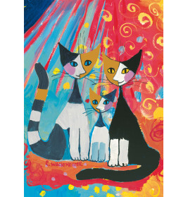 Selecta Puzzle Rosina Wachtmeister 'Glückliche Katze' – Farbenfrohes Katzenmotiv 1000 Teile