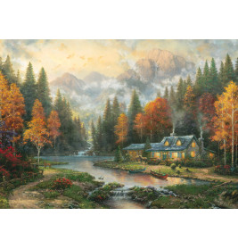 Selecta Puzzle 1000 Teile: Herbstabend am See – Malerische Stimmung genießen!
