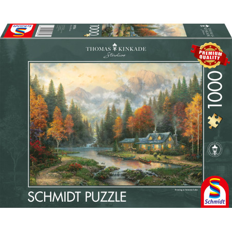 Selecta Puzzle 1000 Teile: Herbstabend am See – Malerische Stimmung genießen!