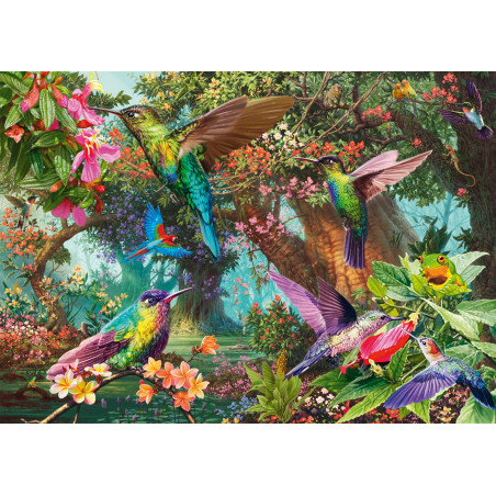 Selecta Puzzle: Farbenspiel der Kolibris – 1000 Teile Puzzle für Natur- & Tiermotiv-Liebhaber