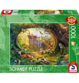 Selecta Puzzle Märchenschloss im Waldzauber 1000 Teile – Fantasie-Motiv für Erwachsene ab 12 Jahren