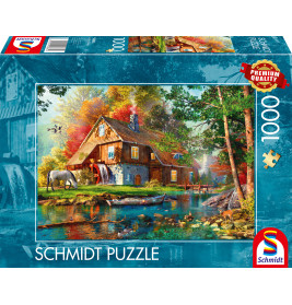Selecta Puzzle Wassermühle im Herbst 1000 Teile – Idyllische Landschaft für Erwachsene ab 14 Jahren
