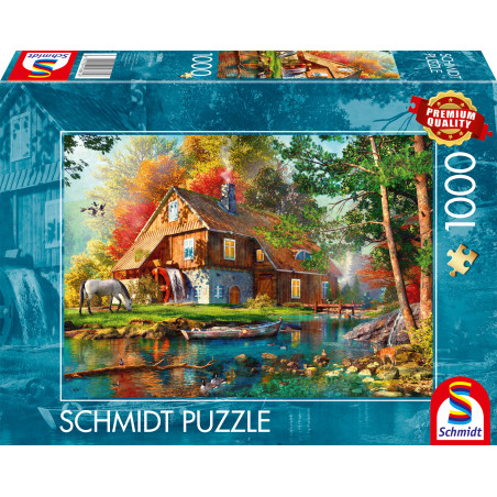 Selecta Puzzle Wassermühle im Herbst 1000 Teile – Idyllische Landschaft für Erwachsene ab 14 Jahren