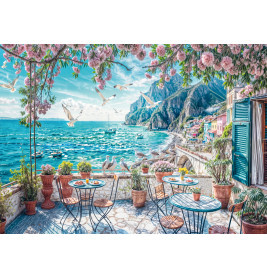 Selecta Puzzle Terrasse am Meer 1000 Teile – Mediterraner Urlaubstraum für Erwachsene ab 14 Jahren