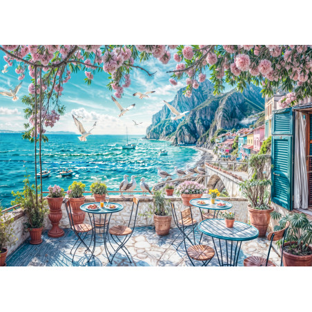 Selecta Puzzle Terrasse am Meer 1000 Teile – Mediterraner Urlaubstraum für Erwachsene ab 14 Jahren