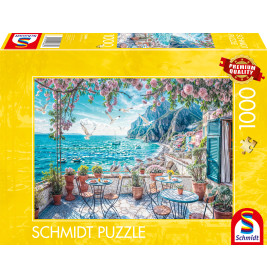 Selecta Puzzle Terrasse am Meer 1000 Teile – Mediterraner Urlaubstraum für Erwachsene ab 14 Jahren