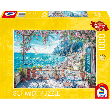 Selecta Puzzle Terrasse am Meer 1000 Teile – Mediterraner Urlaubstraum für Erwachsene ab 14 Jahren
