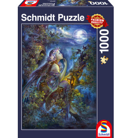 Schmidt Spiele Puzzle Im Mondlicht 1000 Teile – Märchenhafte Fee & Eulen