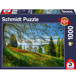 Schmidt Spiele Puzzle 1000 Teile – Frühlingsallee zur Tulpenblüte, Insel Mainau