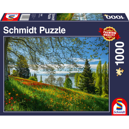 Schmidt Spiele Puzzle 1000 Teile – Frühlingsallee zur Tulpenblüte, Insel Mainau