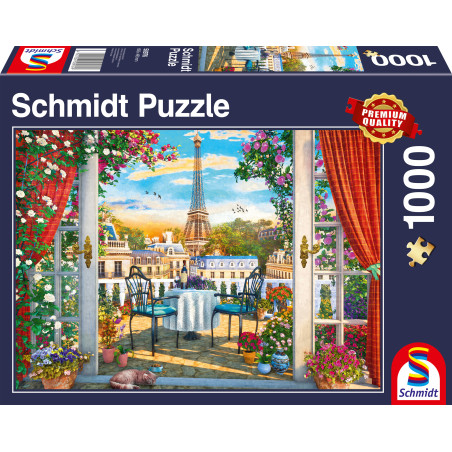 Schmidt Spiele Puzzle Terrasse in Paris 1000 Teile – Entspannung & detailreiches Motiv