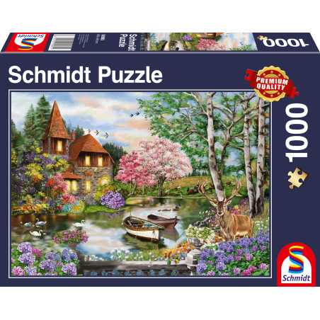 Schmidt Spiele Puzzle Haus am See 1000 — Idyllische Landschaft zur Entspannung