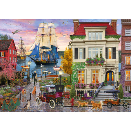 Schmidt Spiele Puzzle Schiff im Hafen 1000 Teile | maritime Ansicht