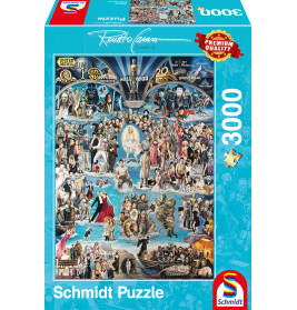 Schmidt Spiele Puzzle Hollywood XXL – 3000 Teile Film Collage