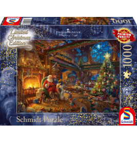 Schmidt Spiele Puzzle 'Weihnachtsmann & Wichtel' von Kinkade | 1000 Teile für besinnliche Stunden