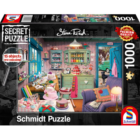 Schmidt Spiele Secret Puzzle 'Großmutters Stube' – 1000 Teile | Entspannung & Rätselspaß ab 12