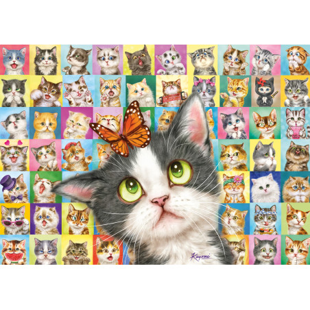 Schmidt Spiele Puzzle Katzen-Mimik 1000 Teile – Detailreiche Katzen-Gesichter